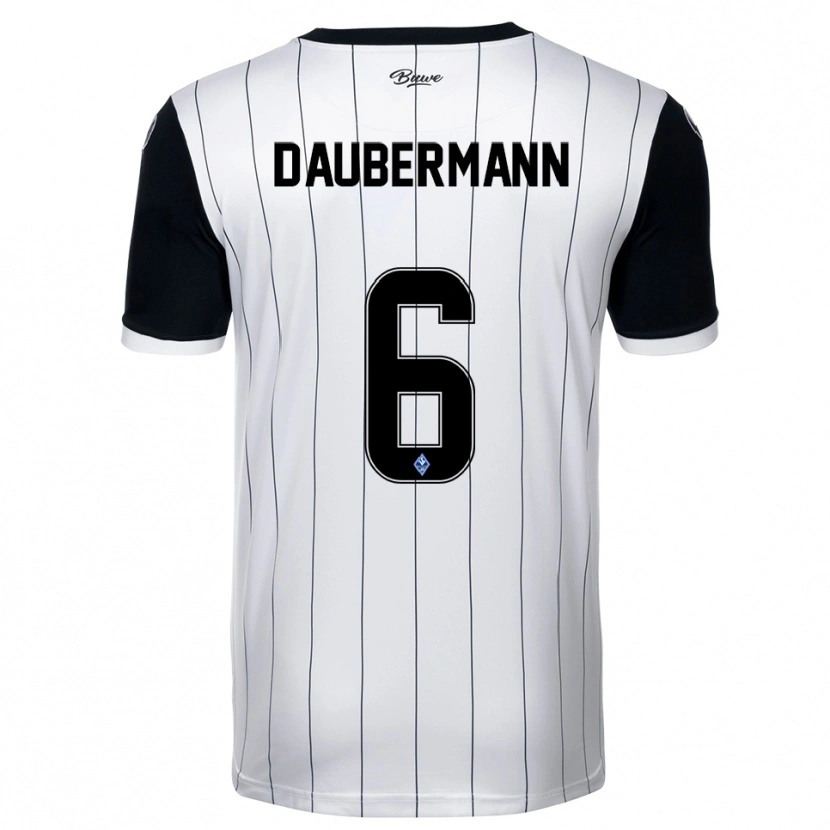 Danxen Heren Jonas Daubermann #6 Wit Zwart Uitshirt Uittenue 2025/26 T-Shirt België