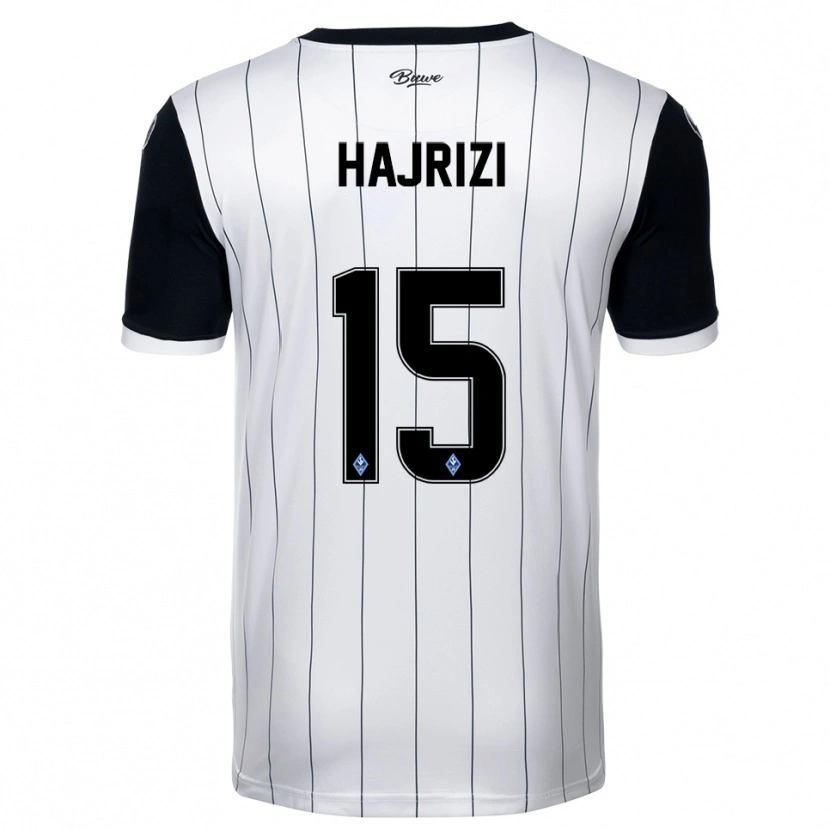 Danxen Heren Faik Hajrizi #15 Wit Zwart Uitshirt Uittenue 2025/26 T-Shirt België