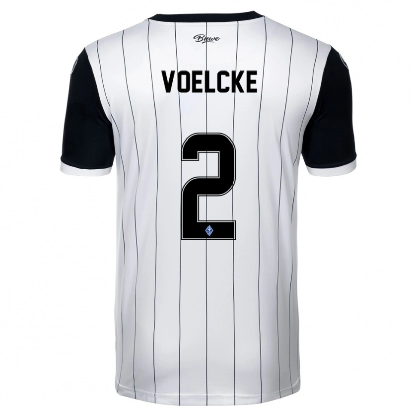 Danxen Heren Sascha Voelcke #2 Wit Zwart Uitshirt Uittenue 2025/26 T-Shirt België