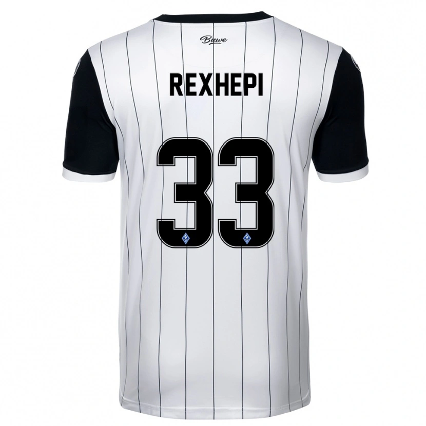 Danxen Heren Arlind Rexhepi #33 Wit Zwart Uitshirt Uittenue 2025/26 T-Shirt België