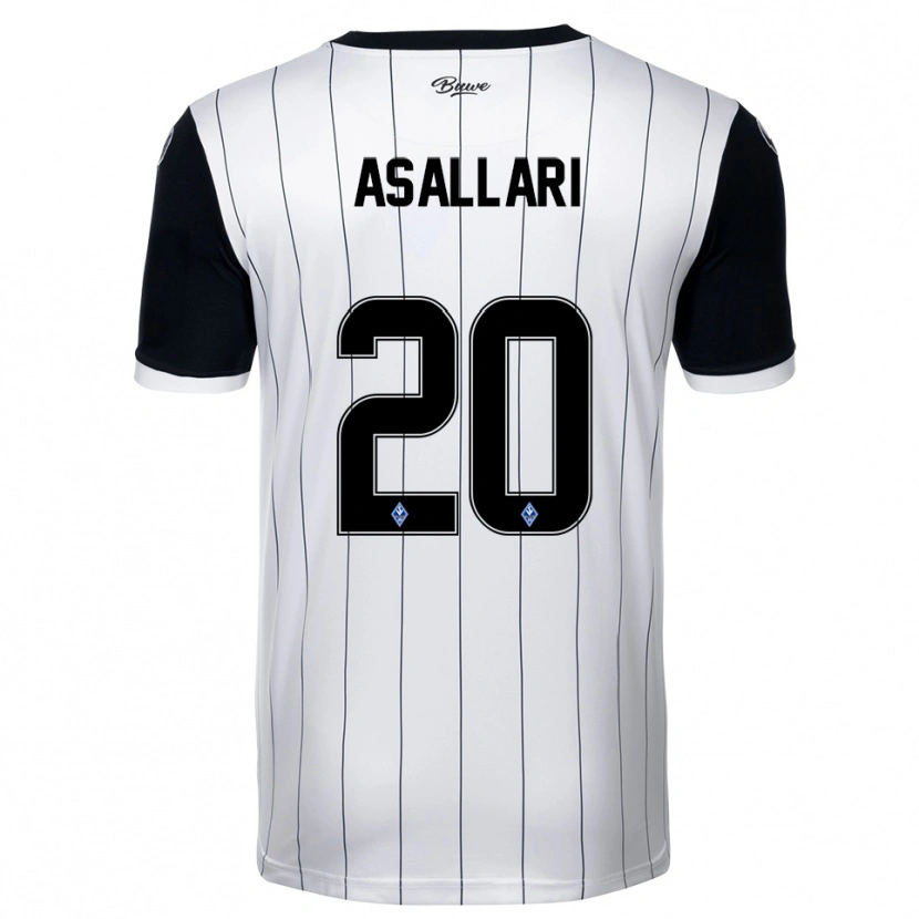 Danxen Heren Kushtrim Asallari #20 Wit Zwart Uitshirt Uittenue 2025/26 T-Shirt België