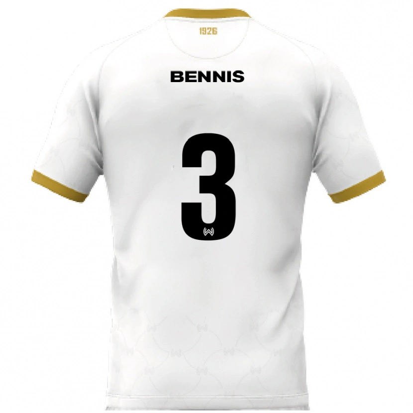 Danxen Heren Amir Bennis #3 Wit Goud Uitshirt Uittenue 2025/26 T-Shirt België