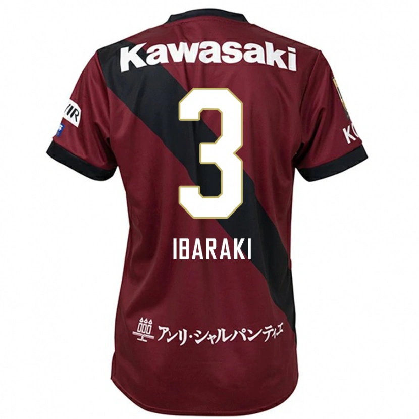 Danxen Kinderen Riku Ibaraki #3 Bourgondisch Zwart Thuisshirt Thuistenue 2025/26 T-Shirt België