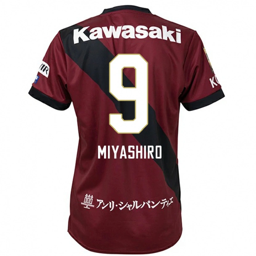 Danxen Kinderen Taisei Miyashiro #9 Bourgondisch Zwart Thuisshirt Thuistenue 2025/26 T-Shirt België