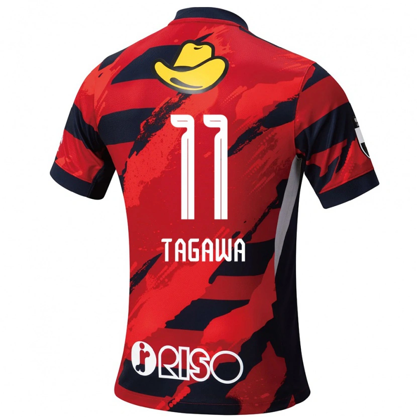 Danxen Kinderen Kyosuke Tagawa #11 Rood Zwart Thuisshirt Thuistenue 2025/26 T-Shirt België
