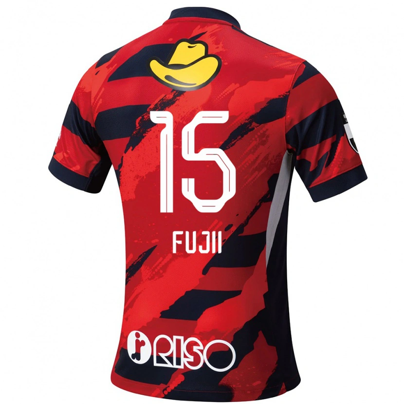 Danxen Kinderen Tomoya Fujii #15 Rood Zwart Thuisshirt Thuistenue 2025/26 T-Shirt België