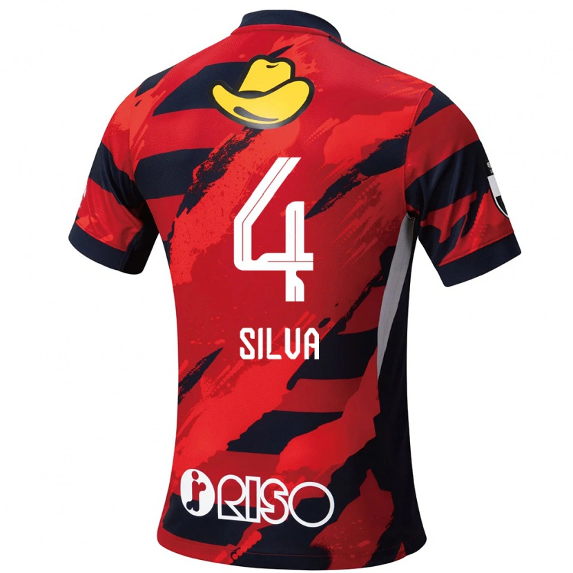 Danxen Kinderen Leo Silva #4 Rood Zwart Thuisshirt Thuistenue 2025/26 T-Shirt België