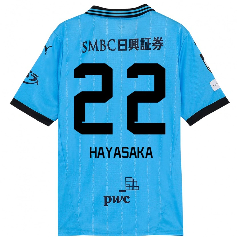 Danxen Kinderen Yuki Hayasaka #22 Hemelsblauw Zwart Thuisshirt Thuistenue 2025/26 T-Shirt België
