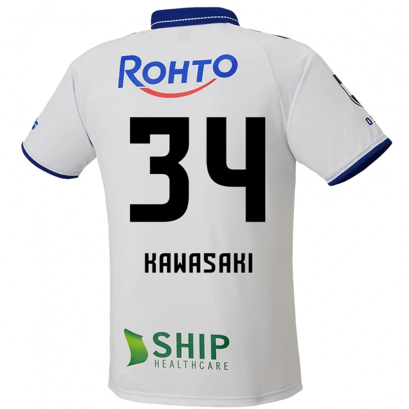 Danxen Kinderen Shuhei Kawasaki #34 Wit Blauw Zwart Uitshirt Uittenue 2025/26 T-Shirt België
