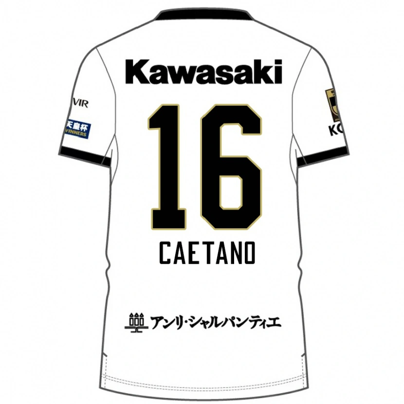 Danxen Kinderen Caetano #16 Wit Zwart Uitshirt Uittenue 2025/26 T-Shirt België