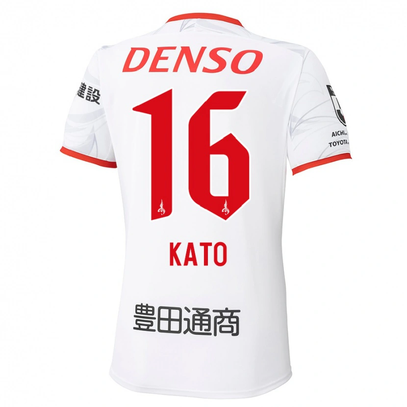 Danxen Kinderen Naotaro Kato #16 Wit Rood Uitshirt Uittenue 2025/26 T-Shirt België