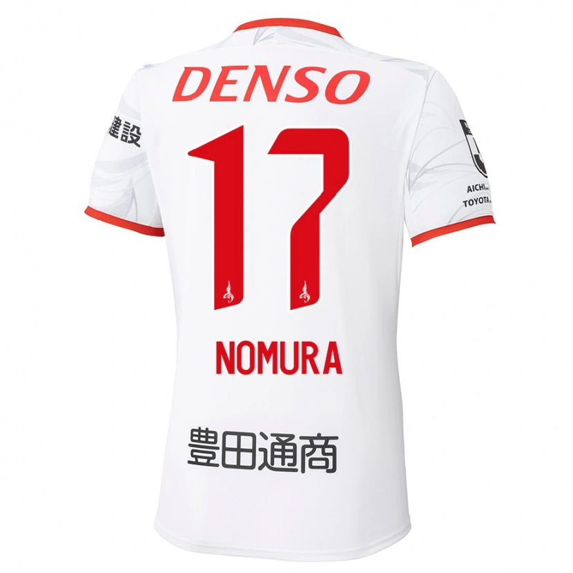 Danxen Kinderen Yuto Nomura #17 Wit Rood Uitshirt Uittenue 2025/26 T-Shirt België
