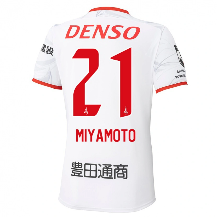 Danxen Kinderen Kodai Miyamoto #21 Wit Rood Uitshirt Uittenue 2025/26 T-Shirt België