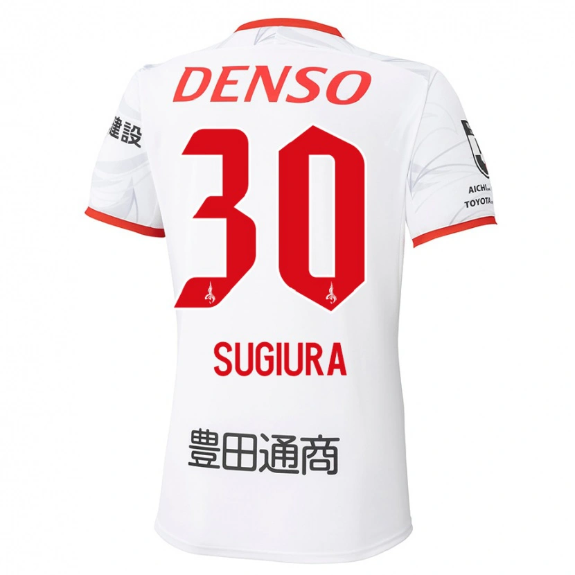 Danxen Kinderen Shungo Sugiura #30 Wit Rood Uitshirt Uittenue 2025/26 T-Shirt België