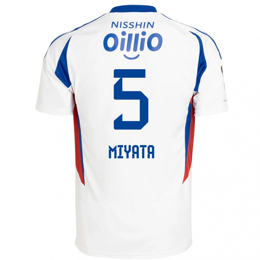 Danxen Kinderen Haru Miyata #5 Wit Koningsblauw Uitshirt Uittenue 2025/26 T-Shirt België