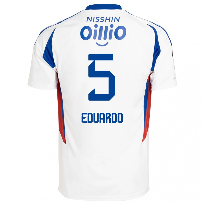 Danxen Kinderen Eduardo #5 Wit Koningsblauw Uitshirt Uittenue 2025/26 T-Shirt België