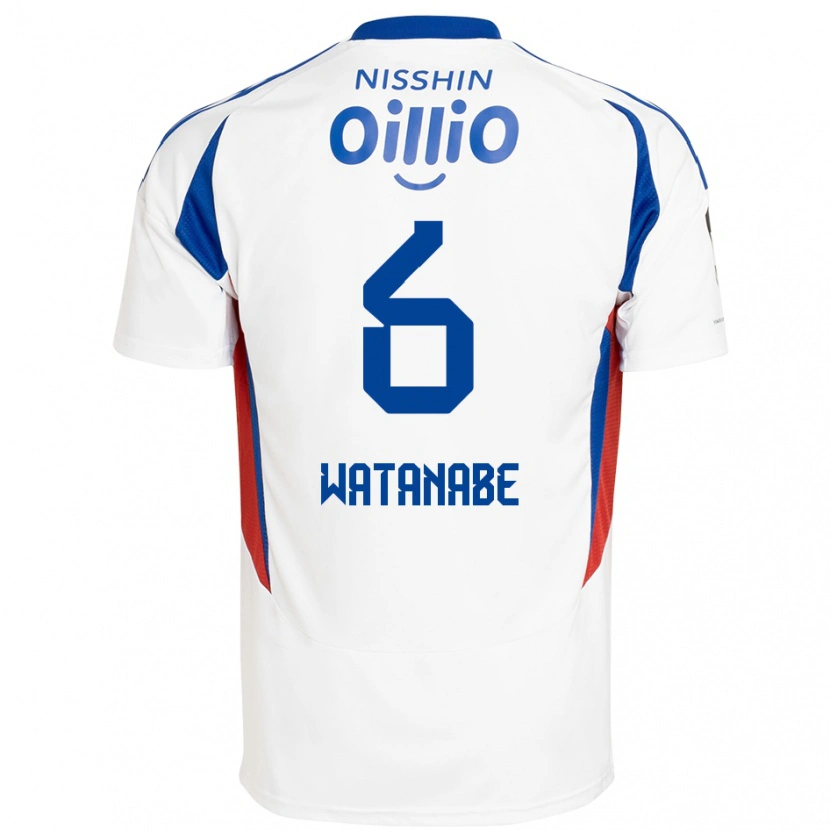 Danxen Kinderen Kota Watanabe #6 Wit Koningsblauw Uitshirt Uittenue 2025/26 T-Shirt België