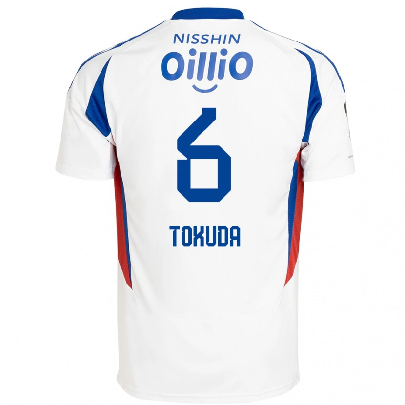 Danxen Kinderen Yuma Tokuda #6 Wit Koningsblauw Uitshirt Uittenue 2025/26 T-Shirt België