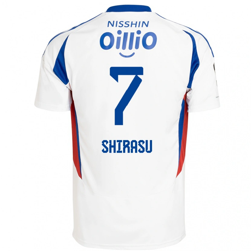 Danxen Kinderen Kento Shirasu #7 Wit Koningsblauw Uitshirt Uittenue 2025/26 T-Shirt België