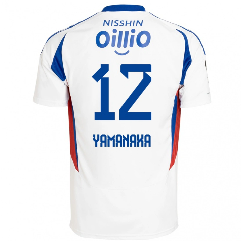 Danxen Kinderen Yuki Yamanaka #12 Wit Koningsblauw Uitshirt Uittenue 2025/26 T-Shirt België