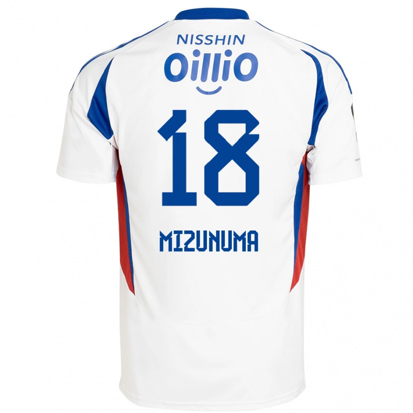Danxen Kinderen Kota Mizunuma #18 Wit Koningsblauw Uitshirt Uittenue 2025/26 T-Shirt België