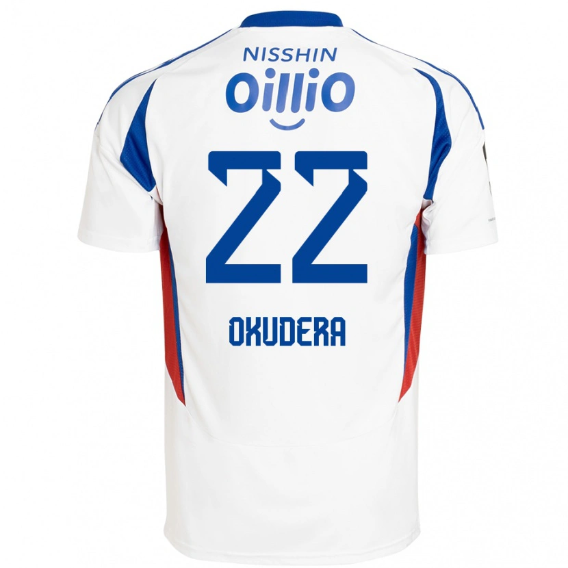 Danxen Kinderen Minato Okudera #22 Wit Koningsblauw Uitshirt Uittenue 2025/26 T-Shirt België