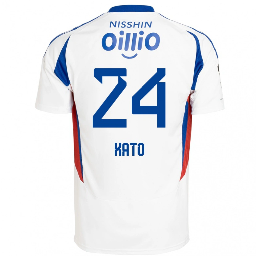 Danxen Kinderen Hijiri Kato #24 Wit Koningsblauw Uitshirt Uittenue 2025/26 T-Shirt België