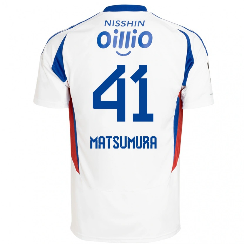 Danxen Kinderen Kosuke Matsumura #41 Wit Koningsblauw Uitshirt Uittenue 2025/26 T-Shirt België