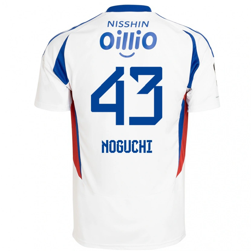 Danxen Kinderen Reno Noguchi #43 Wit Koningsblauw Uitshirt Uittenue 2025/26 T-Shirt België
