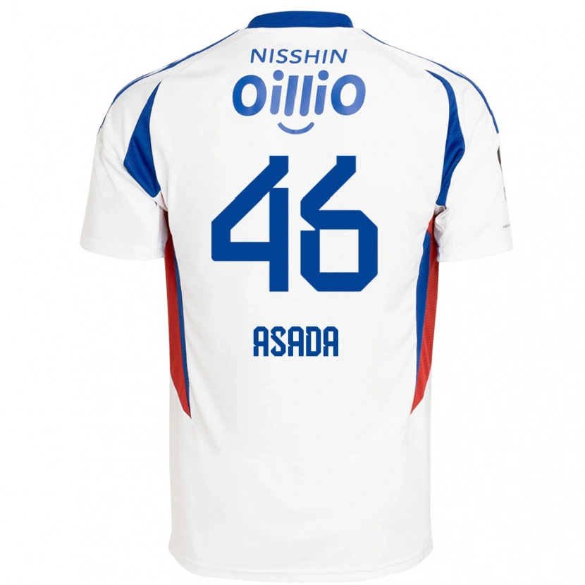 Danxen Kinderen Hiroto Asada #46 Wit Koningsblauw Uitshirt Uittenue 2025/26 T-Shirt België