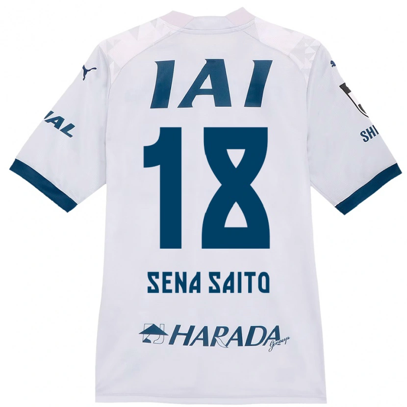 Danxen Kinderen Sena Saito #18 Wit Koningsblauw Uitshirt Uittenue 2025/26 T-Shirt België
