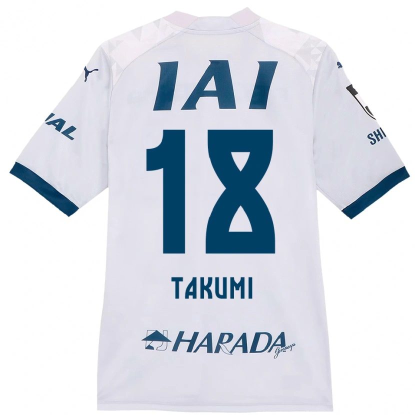 Danxen Kinderen Takumi Kato #18 Wit Koningsblauw Uitshirt Uittenue 2025/26 T-Shirt België