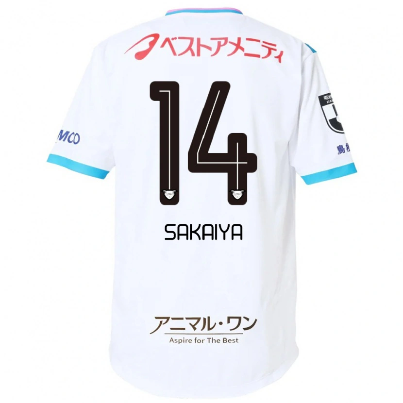 Danxen Kinderen Keisuke Sakaiya #14 Wit Roze Uitshirt Uittenue 2025/26 T-Shirt België