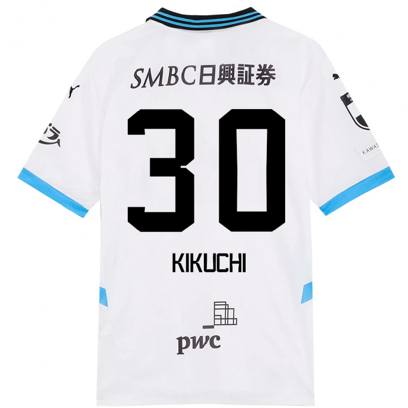 Danxen Kinderen Kyo Kikuchi #30 Wit Hemelsblauw Uitshirt Uittenue 2025/26 T-Shirt België