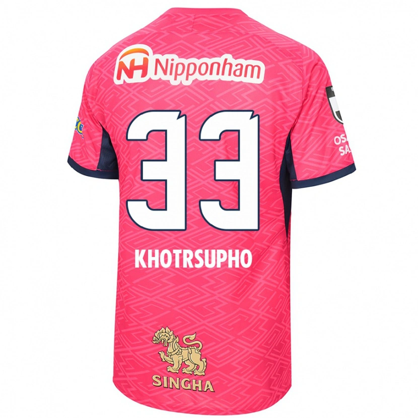 Danxen Heren Tawan Khotrsupho #33 Sakura Roze Wit Thuisshirt Thuistenue 2025/26 T-Shirt België