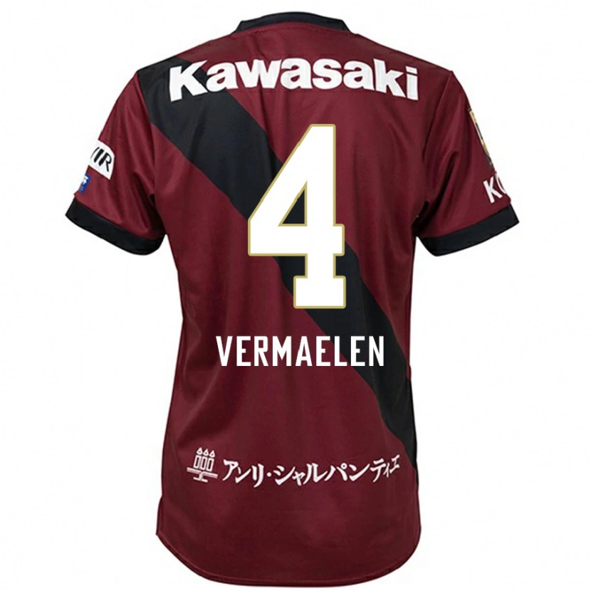 Danxen Heren Thomas Vermaelen #4 Bourgondisch Zwart Thuisshirt Thuistenue 2025/26 T-Shirt België