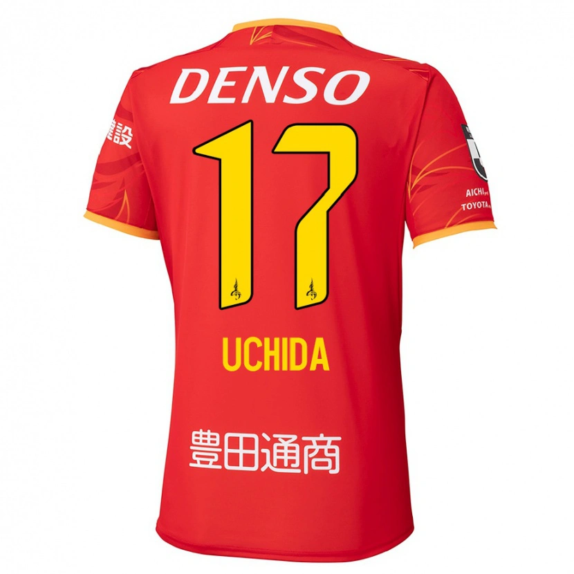 Danxen Heren Takuya Uchida #17 Rood Geel Thuisshirt Thuistenue 2025/26 T-Shirt België