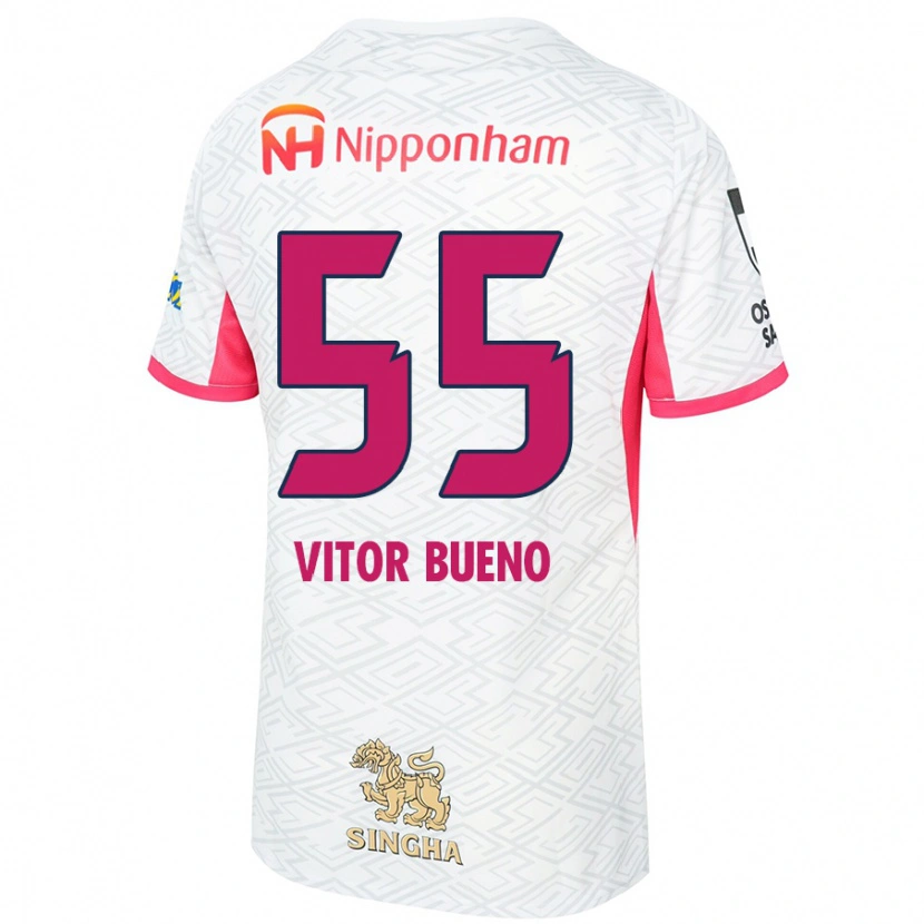 Danxen Heren Vitor Bueno #55 Wit Sakura Roze Uitshirt Uittenue 2025/26 T-Shirt België