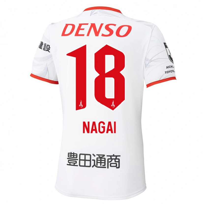 Danxen Heren Kensuke Nagai #18 Wit Rood Uitshirt Uittenue 2025/26 T-Shirt België
