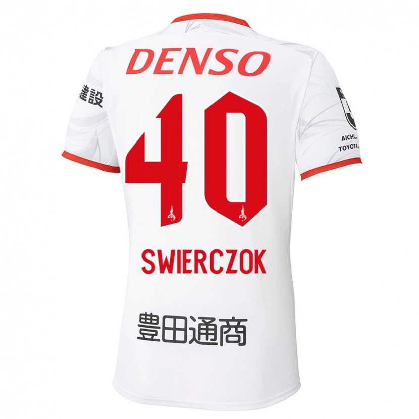 Danxen Heren Jakub Swierczok #40 Wit Rood Uitshirt Uittenue 2025/26 T-Shirt België
