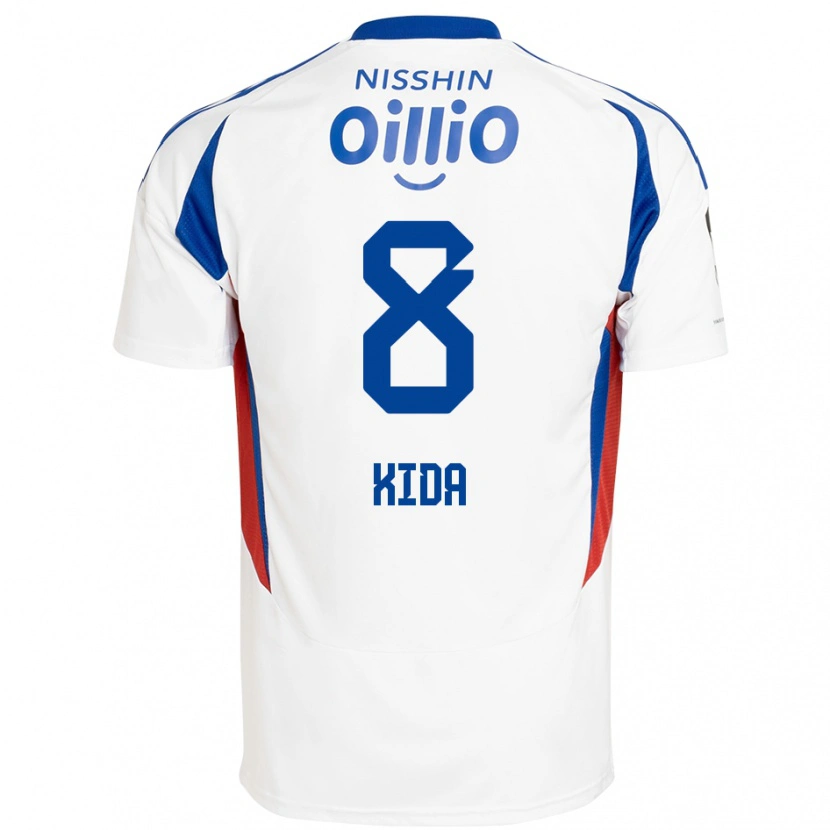 Danxen Heren Takuya Kida #8 Wit Koningsblauw Uitshirt Uittenue 2025/26 T-Shirt België