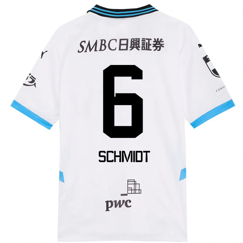 Danxen Heren Joao Schmidt #6 Wit Hemelsblauw Uitshirt Uittenue 2025/26 T-Shirt België