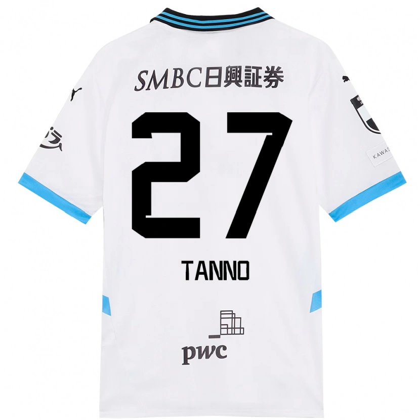 Danxen Heren Kenta Tanno #27 Wit Hemelsblauw Uitshirt Uittenue 2025/26 T-Shirt België