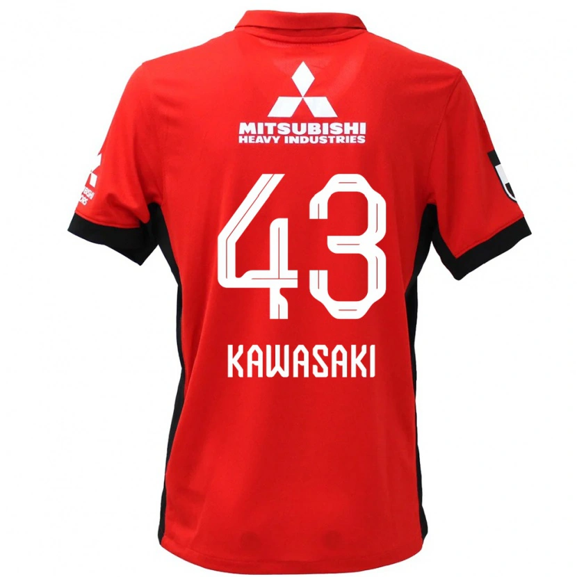 Danxen Dames Atsushi Kawasaki #43 Rood Wit Thuisshirt Thuistenue 2025/26 T-Shirt België