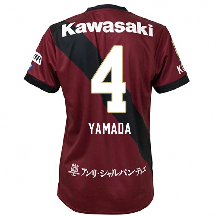 Danxen Dames Kaito Yamada #4 Bourgondisch Zwart Thuisshirt Thuistenue 2025/26 T-Shirt België