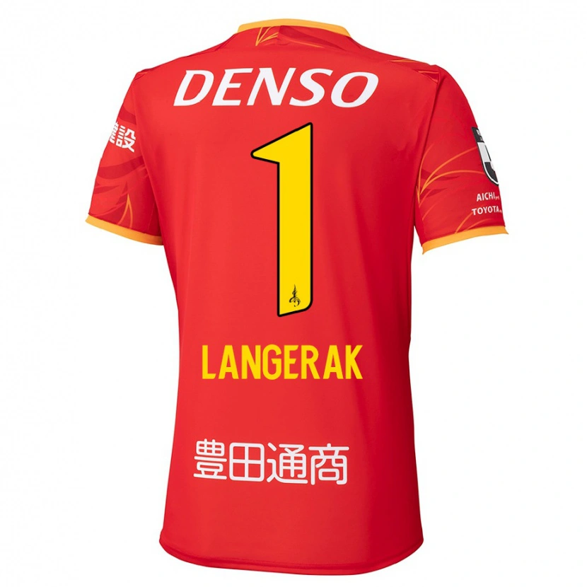 Danxen Dames Mitchell Langerak #1 Rood Geel Thuisshirt Thuistenue 2025/26 T-Shirt België