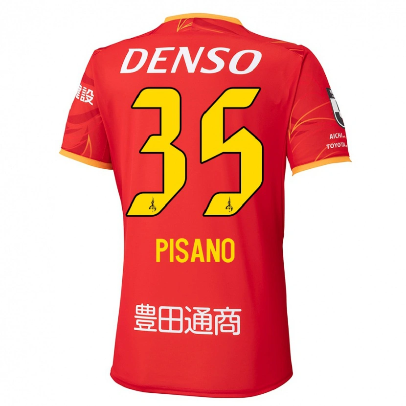 Danxen Dames Alexandre Pisano #35 Rood Geel Thuisshirt Thuistenue 2025/26 T-Shirt België