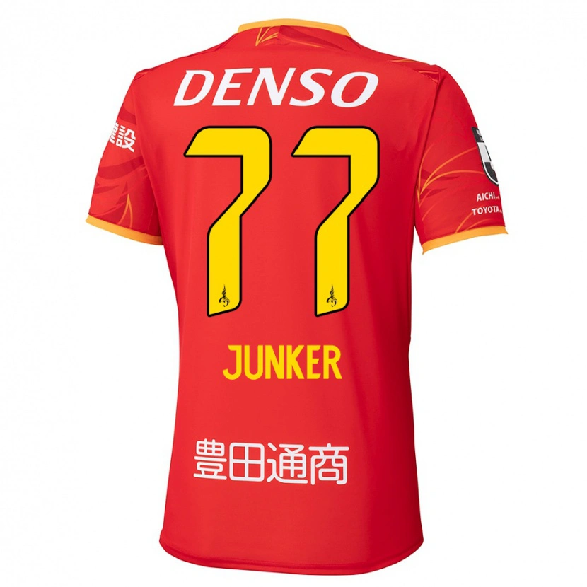 Danxen Dames Kasper Junker #77 Rood Geel Thuisshirt Thuistenue 2025/26 T-Shirt België