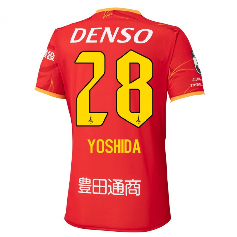 Danxen Dames Akira Yoshida #28 Rood Geel Thuisshirt Thuistenue 2025/26 T-Shirt België