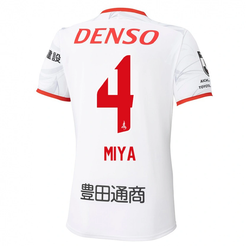 Danxen Dames Daiki Miya #4 Wit Rood Uitshirt Uittenue 2025/26 T-Shirt België